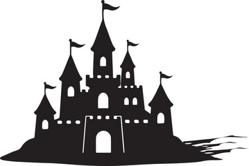 Black silhouette of a fairytale castle © Munia