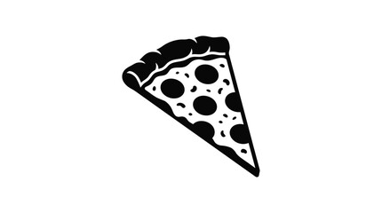 slice of pizza silhouette on white background food meal dinner lunch snack
