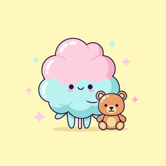Fototapeta premium cotton candy vector, cotton candy, candy element, candy vector