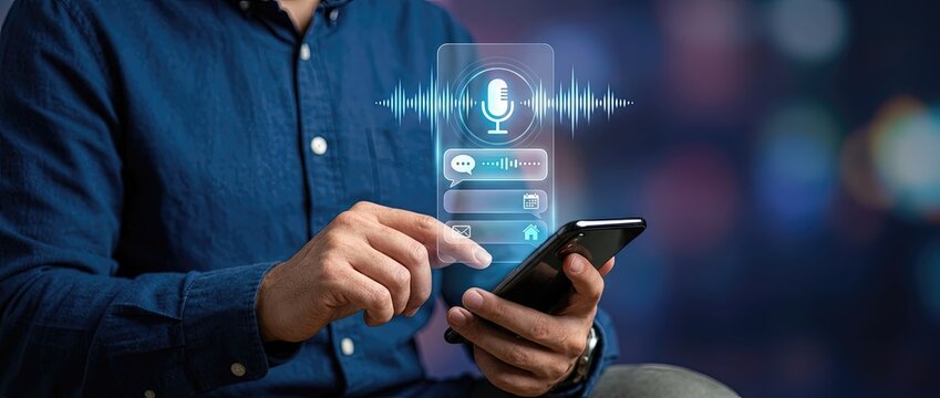 Voice recognition technology in action using smartphones for seamless communication in modern lifestyle environments