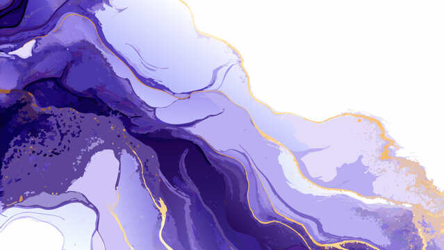 abstract liquid composition in purple and gold vector art graphic design flowing fluid swirl pattern modern contemporary background decorative illustration digital