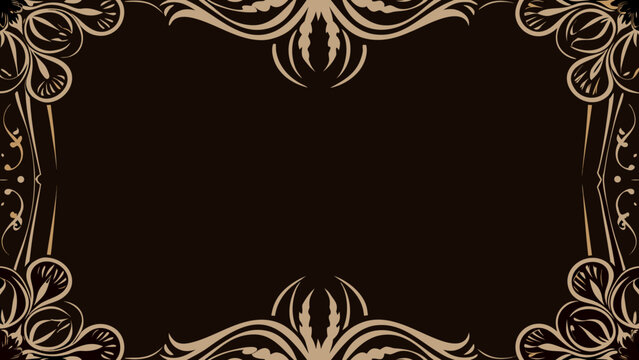 ornate frame with intricate corner designs on dark background details vector art decorative border floral patterns scrollwork vintage style elegant design