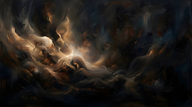 Abstract Cosmic Swirl with Golden Light