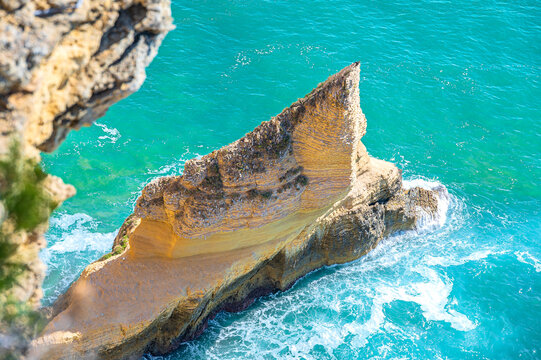Rock Sea Stack Cliff On Atlantic Coast Spain