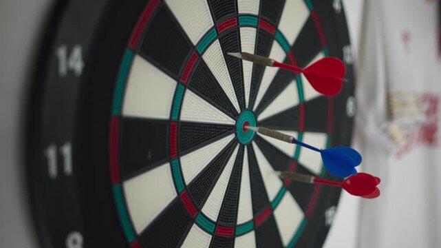 Close Up of Dartboard Target for Precision Game