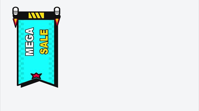 Mega sale banner animation with copy space for promotion