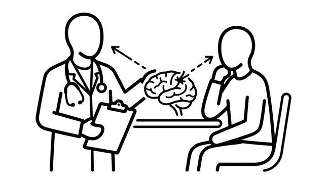 Doctor discussing brain health with patient in clinic