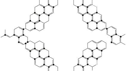 Molecular structure of aromatic hydrocarbon compound with complex ring system © imran