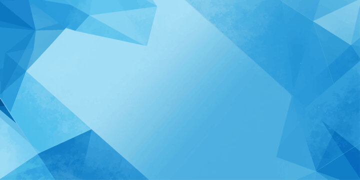 Blue abstract background with geometric triangles featuring envelope paper mail letter message communication and email icon vector illustration design background