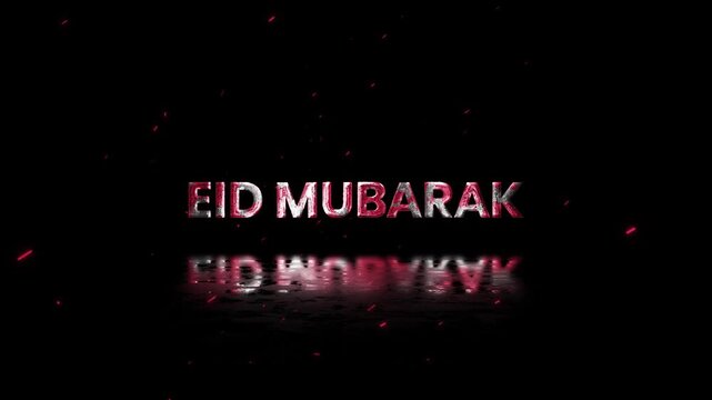Eid Mubarak Rusty Metal Text Animation 4K Festive Islamic Greeting for Holiday Celebration and Seasonal Event Promotion