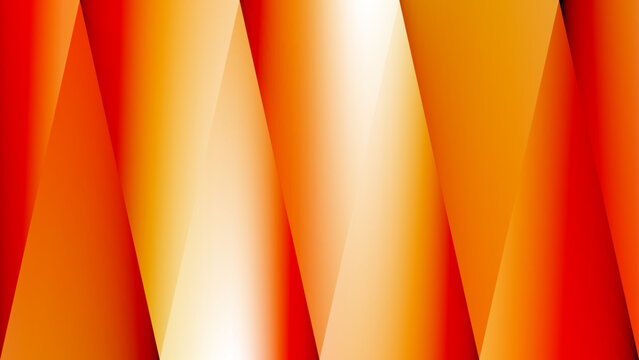 long triangle shape in orange and yellow background featuring bright golden wave lines with a modern artistic motion design shape