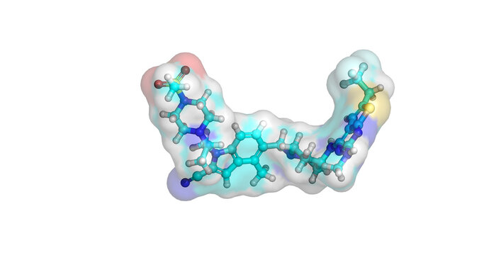 Ziftomenib, anticancer drug for relapsed or refractory acute myeloid leukemia, 3D molecule 4K