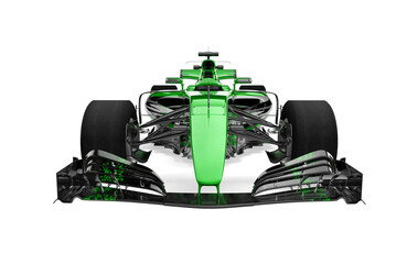 Obraz premium Race car front view on a white background. 3d rendering