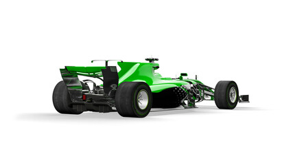 Obraz premium Race car front view on a white background. 3d rendering