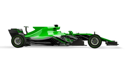 Fototapeta premium Race car front view on a white background. 3d rendering