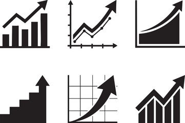 Growth charts and graphs collection business performance and financial data visualization