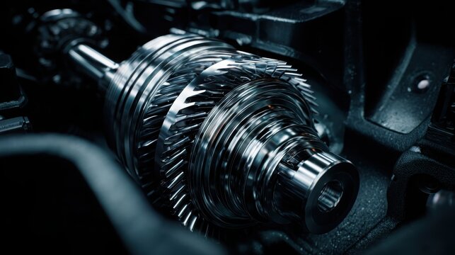 Intricate Precision Machined Titanium Gears Interlocking in Complex Mechanical Assembly