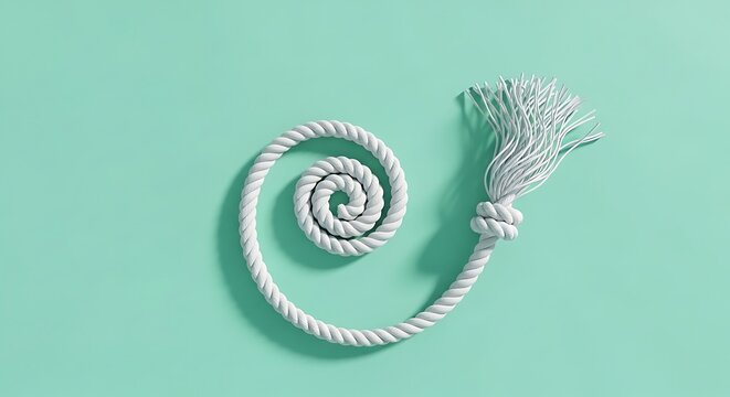 ingle white rope loosely coiled