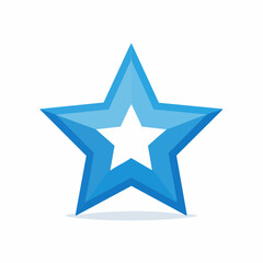 Obraz premium Blue Star Icon with Gradient and Shadow