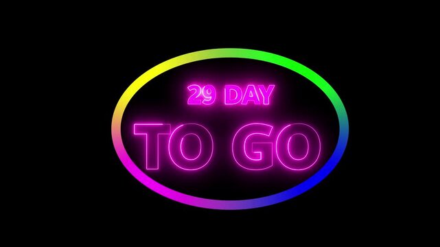 29 day to go, countdown timer animation, stopwatch running numbers,29 day left reminder, event launch preparation video.Count time, Motion graphics 4K videoc
