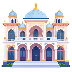 Fototapeta premium Colorful Russian Orthodox cathedral illustration.