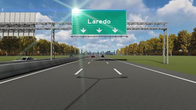Laredo city signboard on highway welcome sign on road daytime