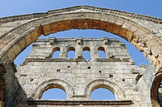 Church in the Simeon monastery Quala'at Samaan, Dead Cities, Syria, Asia