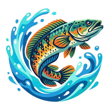Snakehead fish logo vector