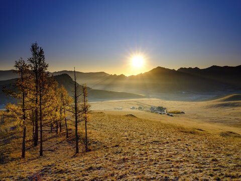 Sunrise in Gorchi Terelj National Park, Ulan Bator, Mongolia