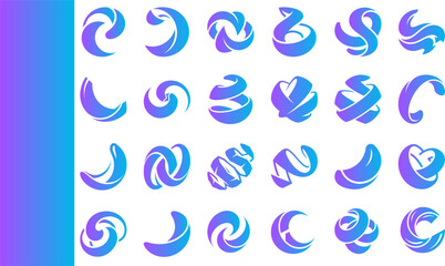 Obraz premium Abstract swirling shapes and fluid gradients creating modern dynamic logos.