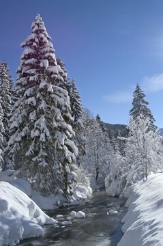 The river Rote Valepp near Albert Link House close to lake Spitzing Spitzingsee Upper Bavaria Germany