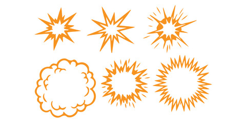 Set of colorful cartoon comic book explosion and blast effect icons © md