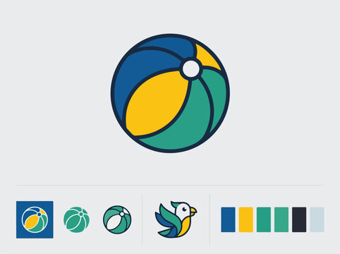 Beach Ball Icon Graphic Design.