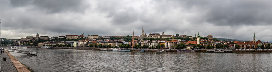 Fototapeta premium Panoramic views of Buda from the banks of the Danube (Hungary)