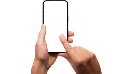 smartphone in hand, mobile phone, phone mockup, hand holding smartphone png,  isolated on transparent background © chahat