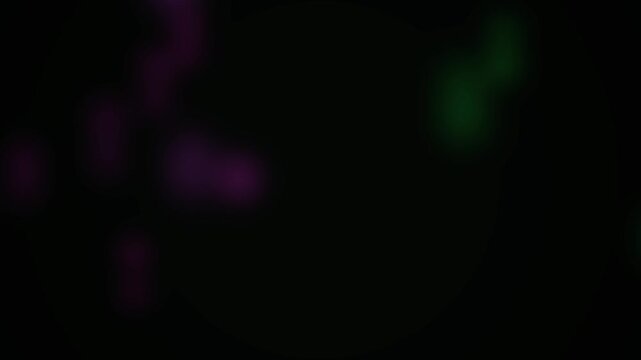Abstract background with bokeh effect and vibrant green and purple lights