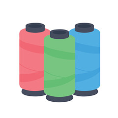 Fototapeta premium Illustration of spools of thread in varied colors arranged together