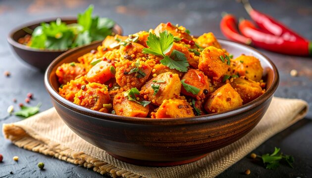 Spicy chanachur snack bowl
