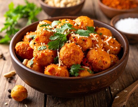 Spicy chanachur snack bowl