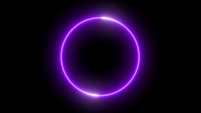 Neon Glowing Circle Frame flicker animation.