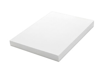 Fototapeta premium Blank white paper stack lying flat on a surface for office document or business printing projects isolated on transparent background