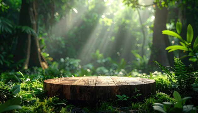 Enchanted Forest Podium with Sunbeams.