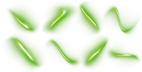 Green glossy 3d pillow rounded blob shapes on transparent background © titileedzs