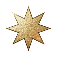 Obraz premium Golden glitter star isolated on transparent background
