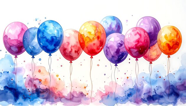 Colorful balloons float