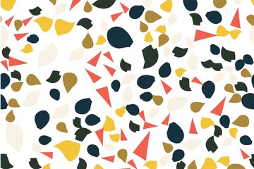 Fototapeta premium Colorful abstract confetti texture background with scattered geometric shapes and vibrant dots