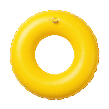 Yellow inflatable pool ring for summer swimming