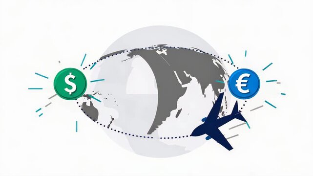 Air Travel And Global Remittance Illustration
