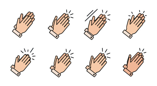 Clapping Hands Icon Set: Applause, Approval, Celebration, Recognition