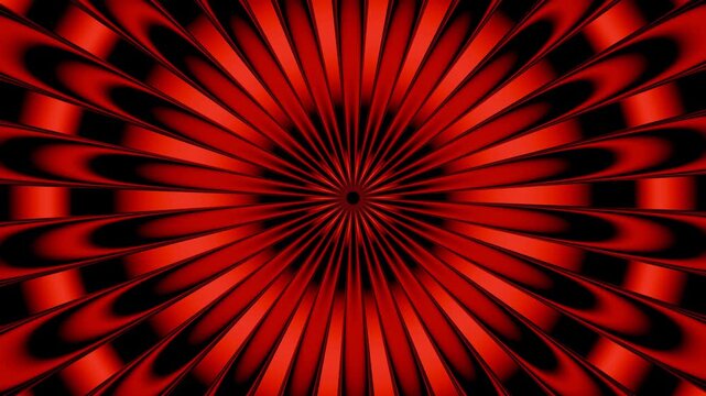 Abstract red and black background, fantasy radial burst pattern, 4K seamless computer graphic animation.
